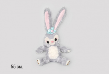 им Зайка арт. YE1121-2 Серый с бантиком 55 см в пак.)