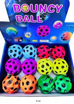 Антистресс арт. 805-A20 Мяч "Метеорит" одноцветный цвета микс (12 шт.) шоубокс