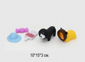 Домашние питомцы арт. QD001B Собака с аксессуарами цвета микс_/12шт./