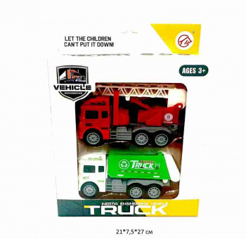 Набор машин арт. 216-1 Спецслужбы 2 шт. Мусоровоз + пожарная в кор._