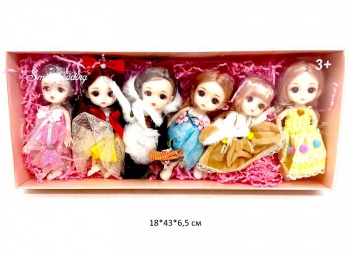 Кукла арт. XL-0602 Шарнирная Набор 6 шт. в кор._/72 шт./