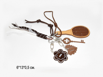 Брелок-подвеска арт. 209297 Ракетка с ключом 13 см цвета микс 1 шт в пак. (12 шт.)