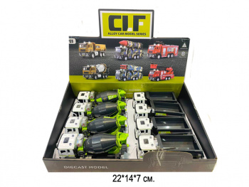 Модель металл. арт. 8222B Спецтехника в ассортименте свет, вращение (8 шт.) шоубокс•