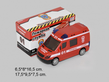 Машина инерц. арт. 01B Пожарная свет, звук в кор._=•/120 шт./
