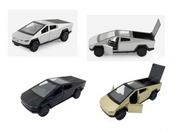 Модель металл. арт. 6358-12D Тесла инерц., открываются двери, цвета микс, звук (12 шт.) шоубокс=