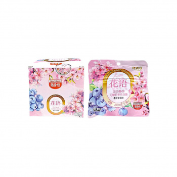 Конфета арт. 064411-3/064404-3 Жевательная без сахара "Черника и сакура" 15 г 20 шт. в розовой кор.'