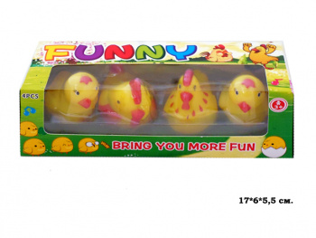 Игрушка резиновая арт. 261 Цыплята Набор 4 шт. в кор._ Игрушка резиновая арт. 261 Цыплята Набор 4 шт. в кор._