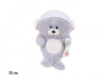 им Тюлень арт. 16483-209 Нерпа белой шапочке с сумочкой 35 см в пак.