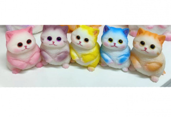 Антистресс арт. 222222/25-2 Кот 3D 9 см цвета микс мальтоза в пак.) 