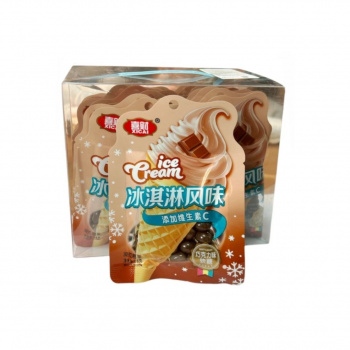 Конфета арт. 081313-3 Жевательные бобы "Шоколадное мороженое" 28 г 20 шт. в кор./'#