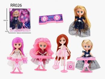 Кукла арт. RR026 Рок-звезда Набор 1шт. с аксессуарами в кор. 20,3*4,5*18