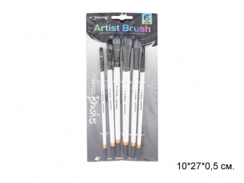 кц_Кисти арт. YL243705-5 Набор 6 шт. плоский овал на листе кц_Кисти арт. YL243705-5 Набор 6 шт. плоский овал на листе