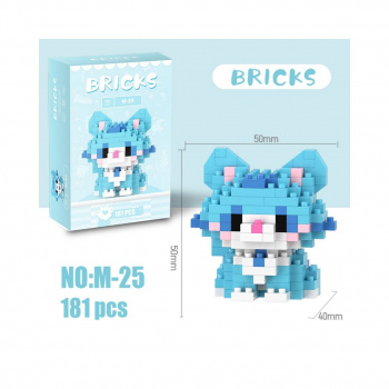 Конструктор арт. M-25-805 Микро Кошка голубая 181 дет. в кор.