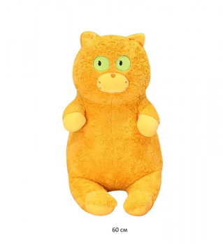 им Кошка арт. 230228-4-2 Толстячок рыжий глаза зеленые 60 см в пак.)