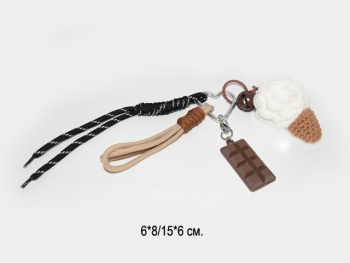 Брелок-подвеска арт. 4285-5-209 Мороженое мягкое с шоколадкой 8 см цвета микс 1 шт в пак. (12 шт.)