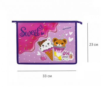 кс_Папка для тетрадей арт. 272139 ЮНЛАНДИЯ А4, 1 отделение пластик на молнии "Candy friends" кс_Папка для тетрадей арт. 272139 ЮНЛАНДИЯ А4, 1 отделение пластик на молнии "Candy friends"