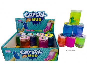 Лизун арт. 977-49 Блестки с фигуркой единорога круглая банка (12 шт.) в кор.•