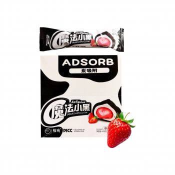 Маршмеллоу арт. 261419/ С начинкой "Клубника" и кокосовым углем 22 г 20 шт. кор.*