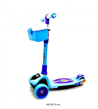 Самокат арт. 9580 3-х колесный с корзинкой_