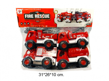 Набор машин арт. BJ635A Пожарная техника 4 шт. в пак.• Набор машин арт. BJ635A Пожарная техника 4 шт. в пак.•