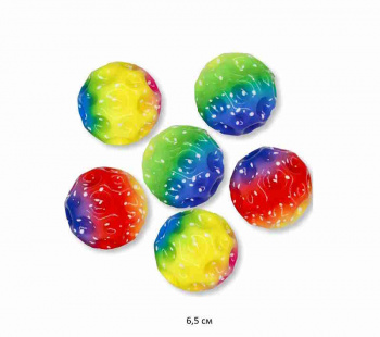 Антистресс арт. CH02 Мяч "Метеорит" радужный микс (6 шт.) в пак.•_