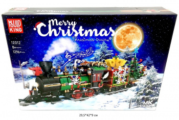 Конструктор арт. 12012 Рождественский поезд 1296 дет. в кор._