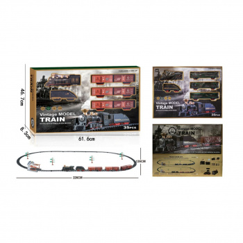 Железная дорога арт. 3299-73 Ретро-поезд на бат. цвета микс в кор._