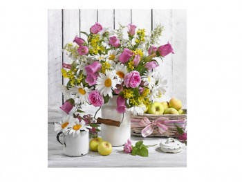 Картина по номерам арт. RA73682 Букет цветов в бидоне 40*50 в кор.