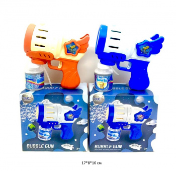 Пистолет арт. 333-18 Бластер цвета микс и мыльные пузыри в кор._•