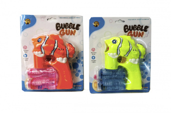 Пистолет арт. MY154Y-2 Рыбка-клоун и мыльные пузыри цвета микс на листе /72 шт. в кор./•_