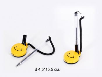 кц_Ручка шариковая арт. YL252608 Настольная "Смайл" Черная 0,5 мм 1 шт. в пак.