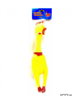 Игрушка резиновая арт. LY-017 Цыпленок пищалка в сетке_ Игрушка резиновая арт. LY-017 Цыпленок пищалка в сетке_