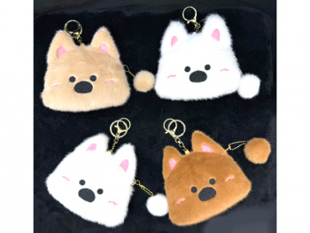 им Кошелек арт. 51515-209 Собака "мордашка" цвета микс брелок в пак.