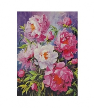 Алмазная мозаика арт. HWB2920 Букет пионов 30*40 полная выкладка на подрамнике
