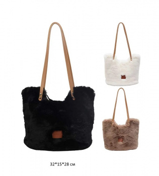 Сумка арт. 1215-209 Меховая цвета микс 2 ручки в пак. Сумка арт. 1215-209 Меховая цвета микс 2 ручки в пак.